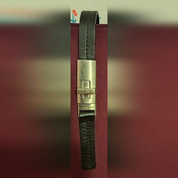 EUC Lamarthe Burgundy Cotton & Black Italian Leather Casual Shoulder Purse Bag - Picture 12 of 16